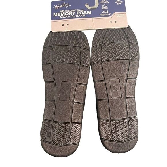 Wembley Slippers Mens Med 8-9 Black Memory Foam Comfort Lasting All Day Wear NEW - Picture 7 of 8